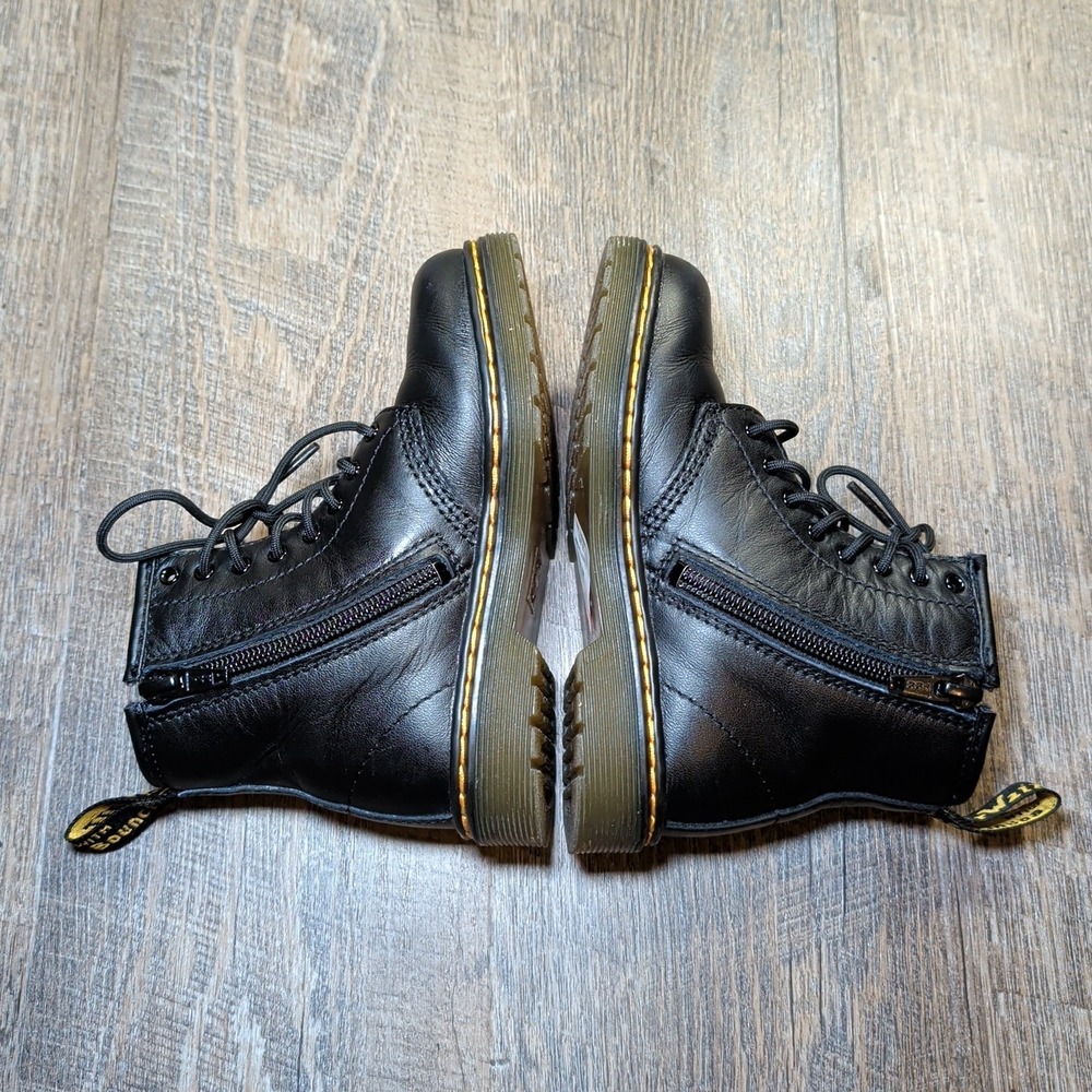 Dr. Martens Unisex Toddler Child Youth Boots Size 10 C Side Zip Black 8 Eyelets - Picture 9 of 13